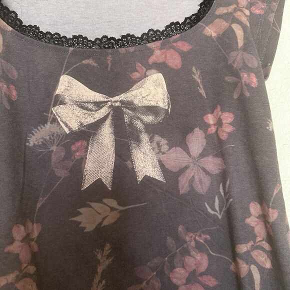 Urban Outfitters Y2k Mini Shirt Bow Lace Brown Pink Large Lace Cropped - Picture 2 of 5